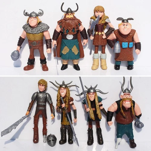 Drachenzähmen leicht gemacht Dragons Drachenreiter 8 Stück Figurenset Spielzeug - Bild 3 von 4