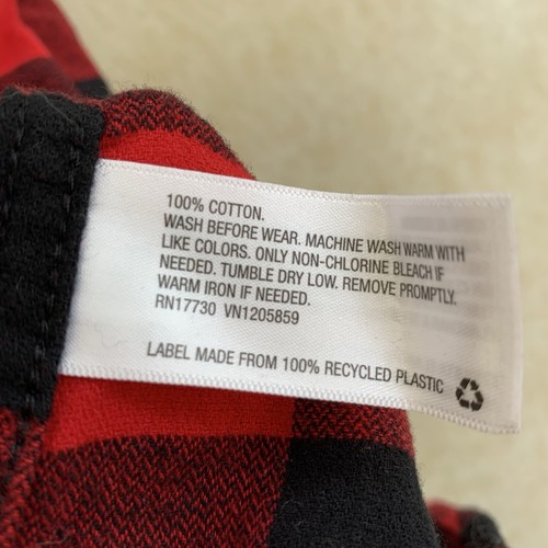 Goodfellow & Co Flannel Button Up Shirt Standard Mens XL Buffalo Check Red Black - Picture 7 of 8