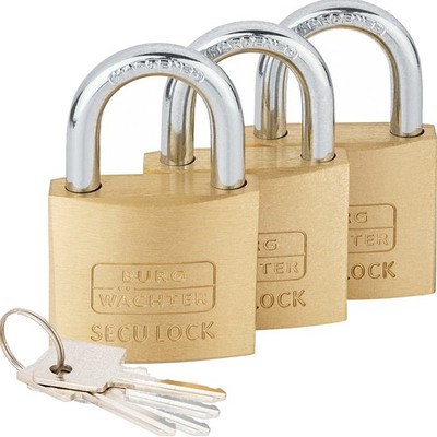 BURG-WÄCHTER Vorhangschloss Secu Lock Trio 405 40 gleichschließend, 4 Schlüssel