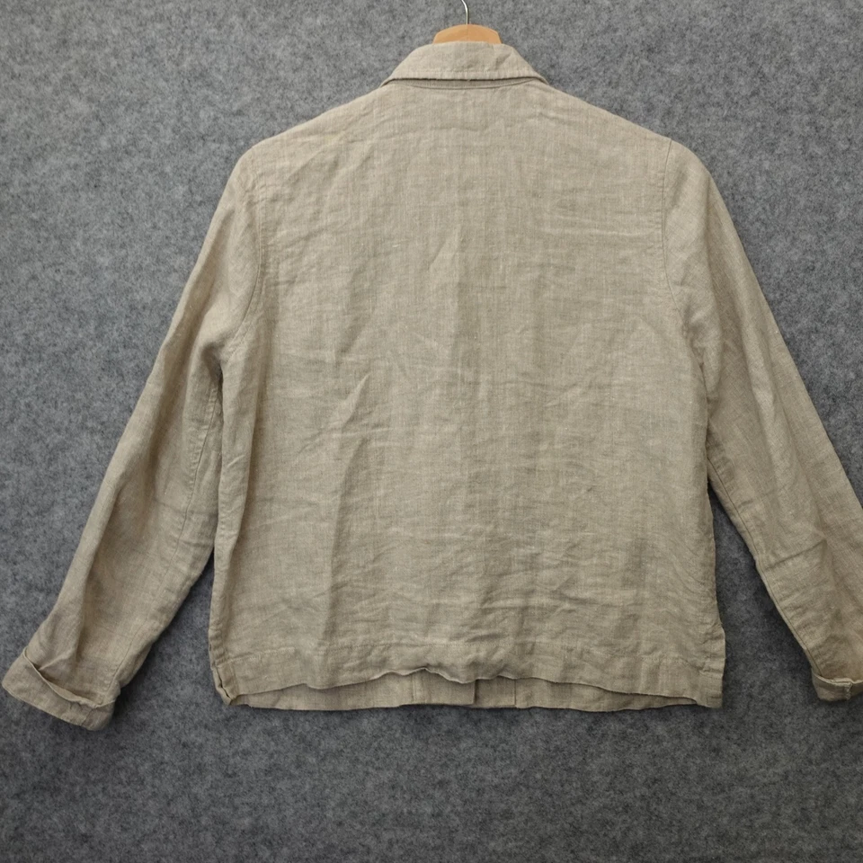 Chaqueta de lino Jones New York vintage para mujer Petite S avena tareas utilitaria Foto 2 de 4