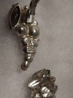 Vintage Silvertoned Signed Bogoff rhinestone clip earrings — photo 4