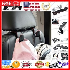 2 Pack Car Headrest Hooks, Microfiber Leather  Alloy Purse Hook Holds 45lb