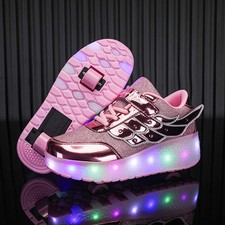 Tenis Zapatos con Ruedas Exterior Deformación Parkour Patines Doble Uso Niños Niñas