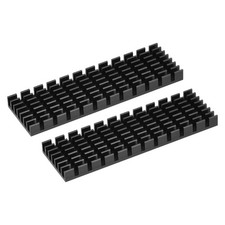 2 Pack M.2 SSD Heatsink Cooler with Thermal Pad for PC 70x22x6mm Black