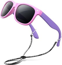 RIVBOS Kids Polarized Sunglasses UV400 TPE Frame Strap Boys Girls RBK004