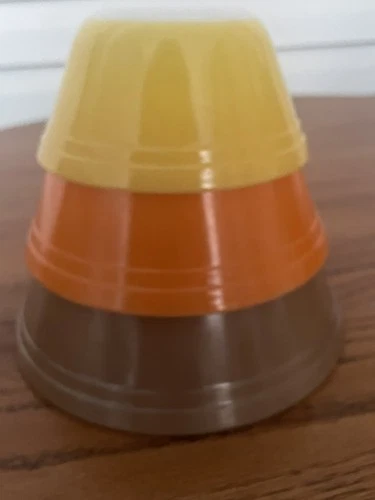 Vintage Federal Bowls Set 3 Yellow Orange Brown 5” 6” 7”