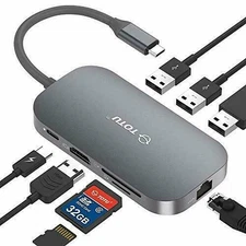 TOTU 8-In-1 USB C Hub with Ethernet Adapter - TT-HB001C