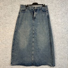 Cider Blue Denim Midi Skirt Size XL High Waist Casual Everyday Style