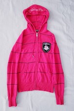 Y2k Ed Hardy Zip Up Hoodie Size XS RED Tattoo Art WOMENS