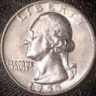 1955 D Washington Quarter - Uncirculated - 90% Silver 25C
