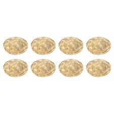 8 Pcs Mini Straw Hat 2 Inch Hand Knitting Miniature Straw Hats, Wood Color