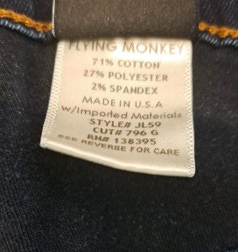 Flying Monkey Women’s Low Rise Skinny Stretch Jean Size 29 MADE IN USA - Picture 10 of 12
