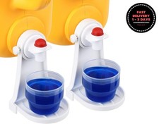 Portavasos para detergente, se fija al pico de la botella y sujeta la lavadora.