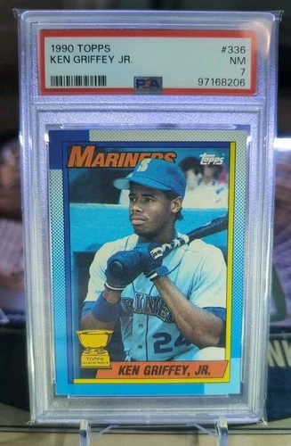 1990 Topps KEN GRIFFEY JR. All-Star Rookie #336 Bloody Scar ERROR RC HOF PSA 7🔥