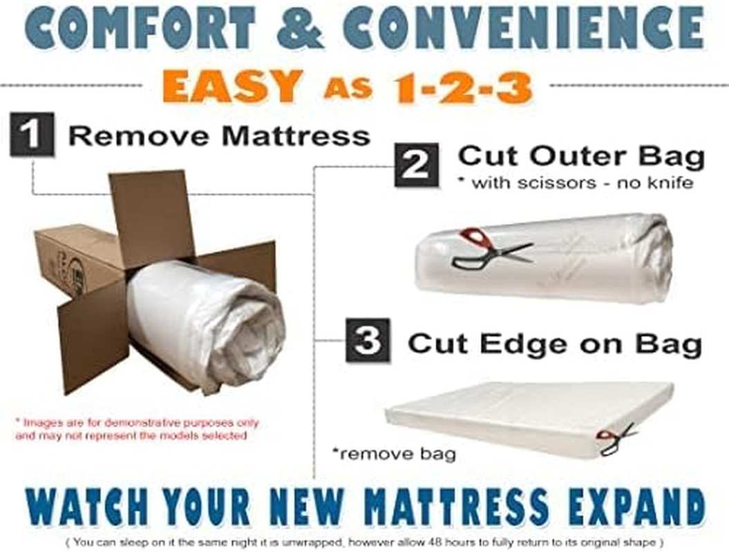 Herbal Fusion Green Tea Memory Foam Mattress - Queen, Made in USA, White