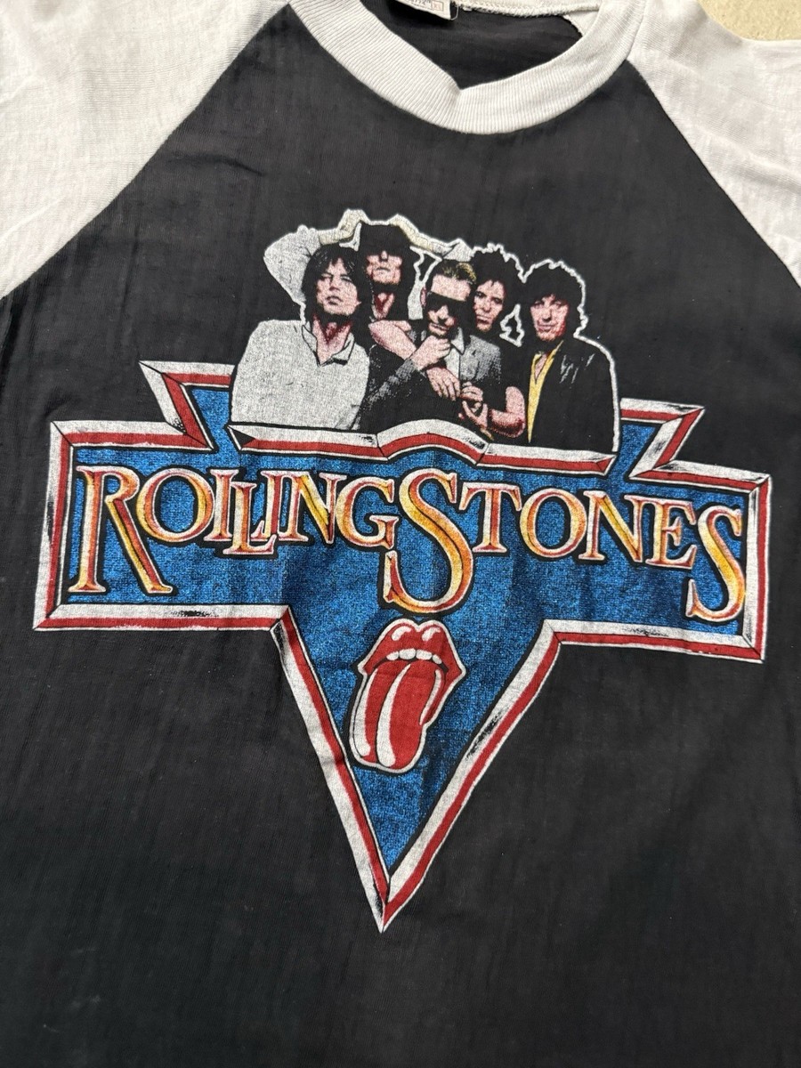 Vintage 70s 1978 Rolling Stones Glitter Print Fantasy Raglan Shirt