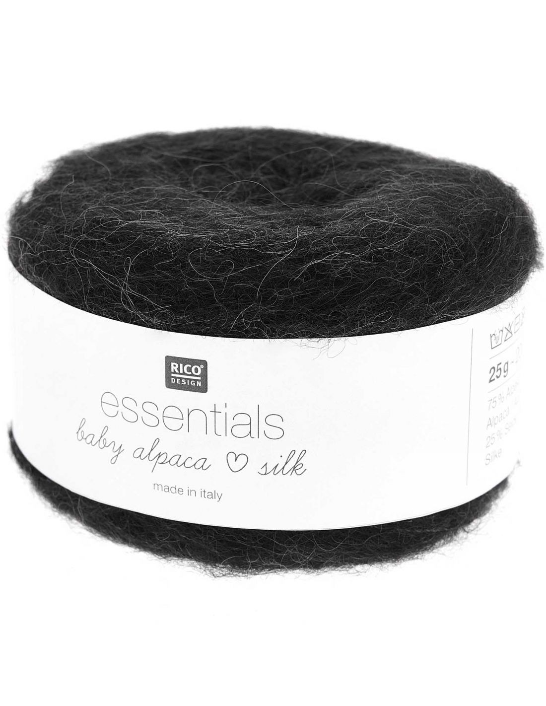 Pelote Essentials baby alpaca loves silk noir Rico Design laine soie