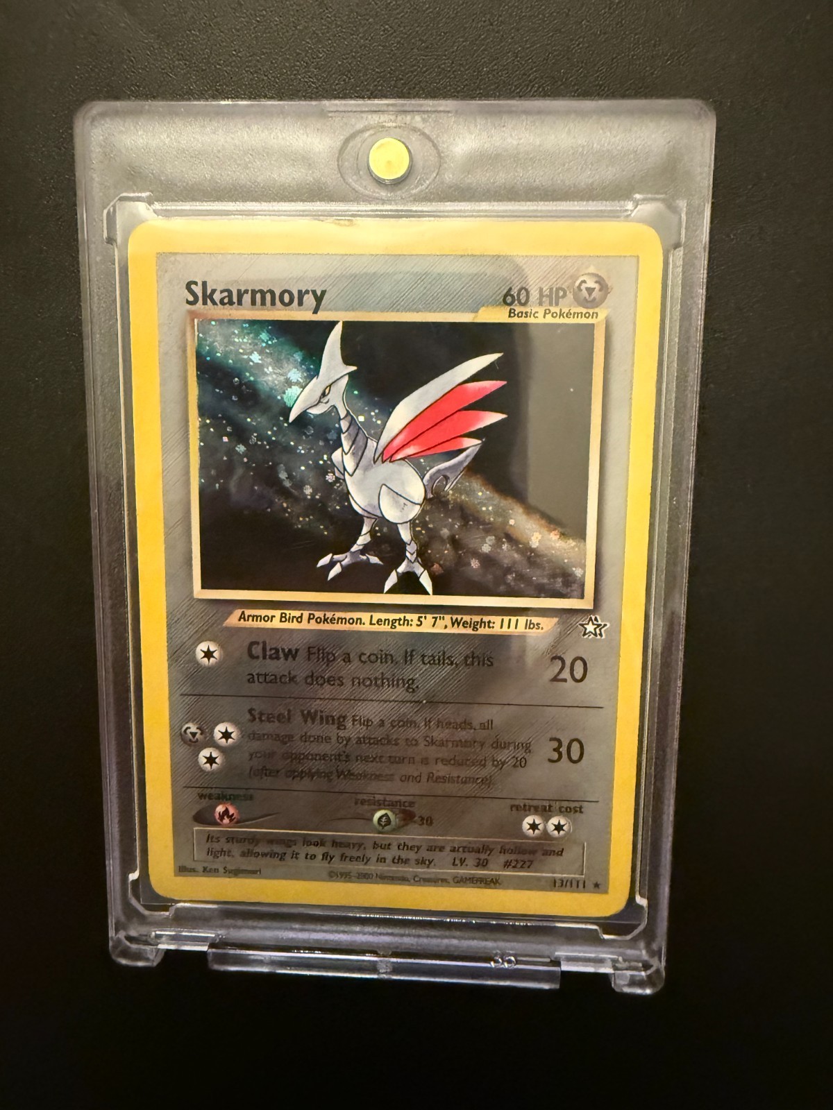 Skarmory 13/111 Neo Genesis Set Unlimited Holo Rare Pokemon Card WOTC Vintage
