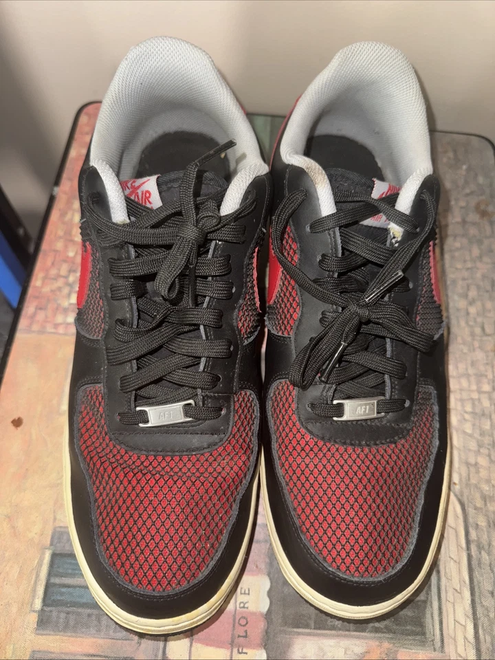 Nike Air Force 1 Low Negro Universitario Rojo Lobo Gris Talla 13 Foto 2 de 4