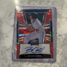Leaf 2025 Metal Brady Ebel Red Prismatic Ice Autograph Serial Num.  6/10 #BA-BE1