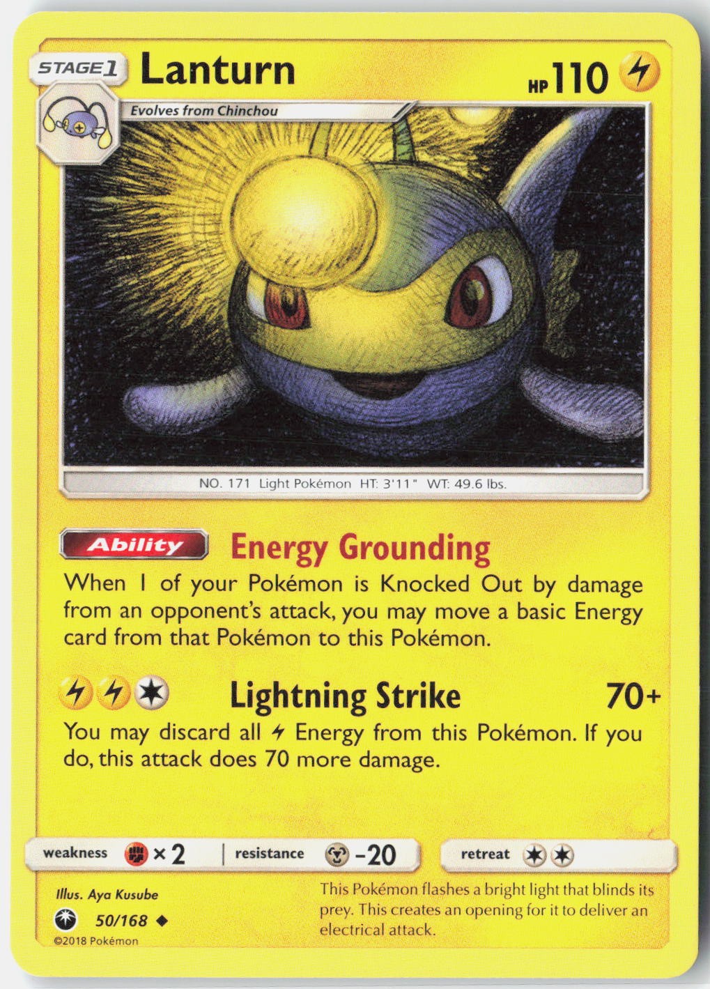 Lanturn SM - Celestial Storm 50/168 Pokemon Card