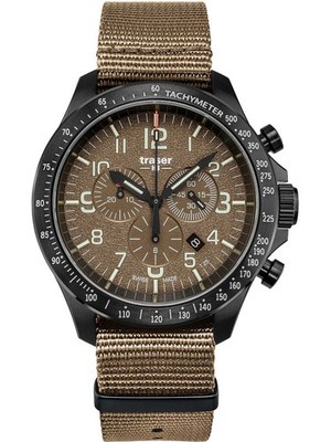 Traser H3 109459 P67 Officer Chronograph Khaki Nato Herrenuhr 46mm 10ATM