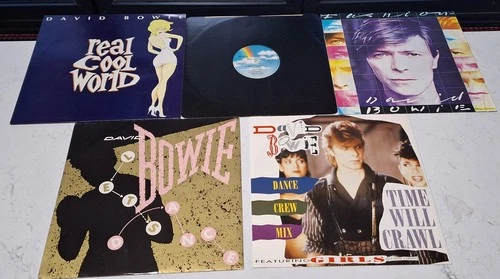 David Bowie Job Lot X5 UK 12" Real Cool World Cat People Fashion Lets Dance Time