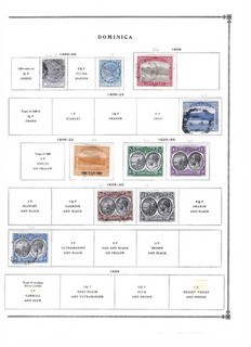 Dominica 1883 1940 stamps mint& used from a Scott International Volume I album