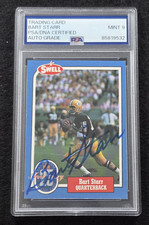 BART STARR Signed Swell Football Card-HALL OF FAME-GREEN BAY PACKERS-PSA 9 Auto