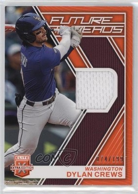 2023 Panini Elite Extra Edition Future Threads Orange 74/199 Dylan Crews 3gr