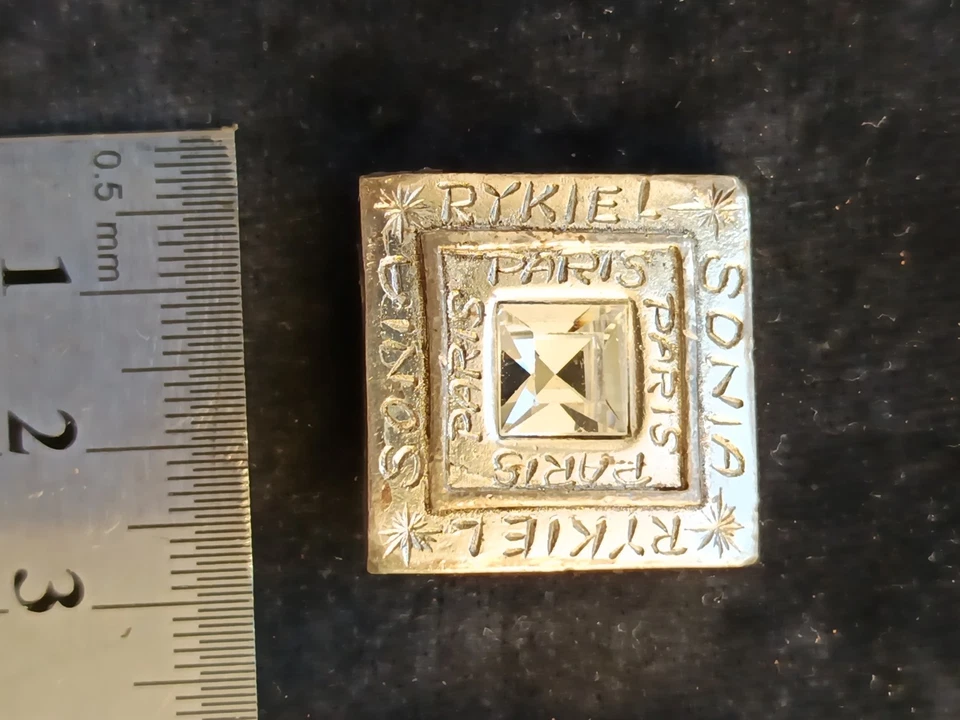 Vintage Sonia Rykiel Paris Silver Square Clip Earrings 1980s - Bild 3 von 4