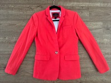 READ J.Crew Regent Blazer 0 Flame Red One Button Jacket Preppy Wool Academia