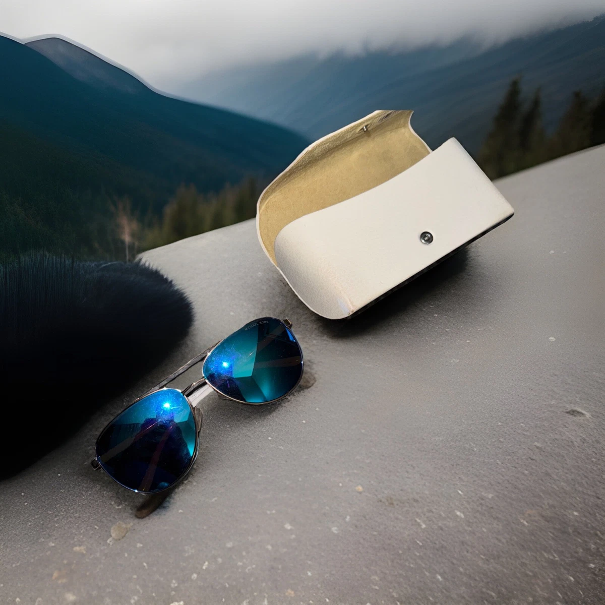 Ladies Blue Michael Kors Sunglasses & White Case MK1112 BIMINI Sunglasses - Michael Kors Authorized Retailer  main image 3