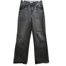 Zara Jeans Womens 6 Black Denim High Rise Straight Leg Classic Casual