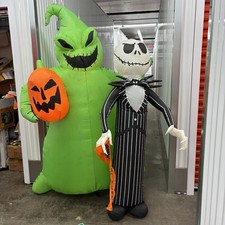 Halloween Inflatable Jack Skellington  Oogie Boogie Gemmy Disney Nightmare 6.5  