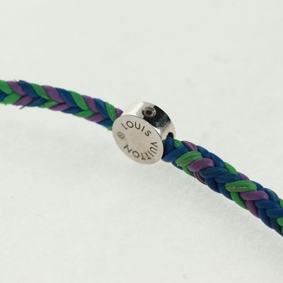 LOUIS VUITTON Brass Friendship Bracelet metal Blue M0967Z LV Auth