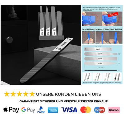 Stedi Hobby Polierfeilen 4 Stück 10000 Grit Glas Schleifwerkze