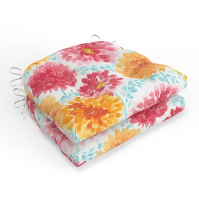 Bright Floral Chair Pad, 15.5'' x 16'', Pink Gardenia Bloom 2 Count