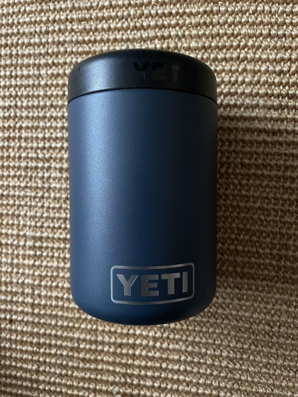 YETI Insulated Stainless Steel Can Cooler For 12 Ounce Can, Blue, Black