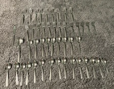 Oneida Stainless Flatware Silverware Lot Forks Spoons Knife Panel Handle Mixed