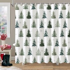 Christmas Winter Shower Curtain 72"W x 72"L Pack of 1 Christmas Winter Tree