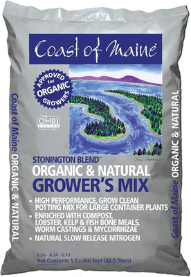 Coast of Maine CMSBO15 Stonington Blend Organic Growers Potting Soil Mix with Al