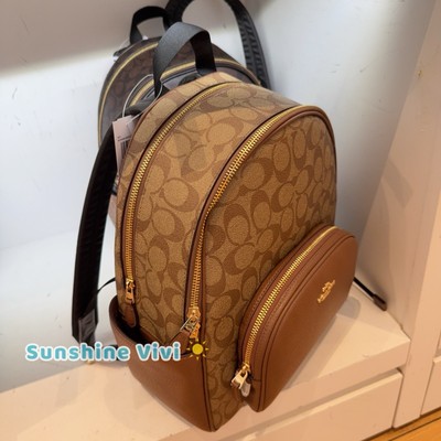 NWT Coach Court 5671 IM/Khaki Saddle / Leather Canvas Signature