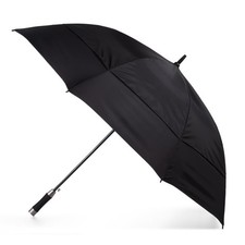 Vented Auto Open Stormbeater Golf Stick Umbrella With SunGuard  Black