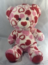 Valentines Build-A-Bear Plush Bear With Red and Pink Hearts Valentine 18 inch