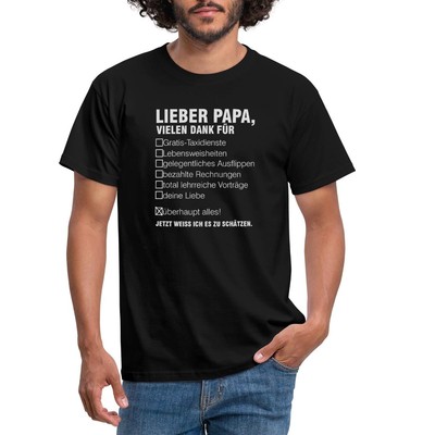Lieber Papa Danke Spruch Männer T-Shirt