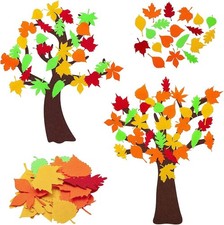 2Pack Fall Tree of Thanks Craft Kit, DIY Felt Fall Tree w 120pcs Autumn Leaves