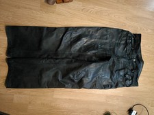 CHEVIREX  Herren- LEDERJEANS / Lederhose schwarz aus GLATTLEDER  GrL 32/44