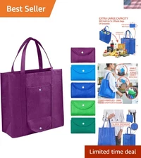 Heavy Duty Extra Large Grocery Bags Set - Eco-Friendly, Foldable & Stylish