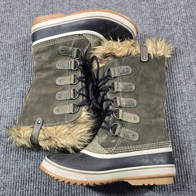 Sorel Joan Of Arctic Boots Womens Size 12 Green Suede Faux  display picture 2